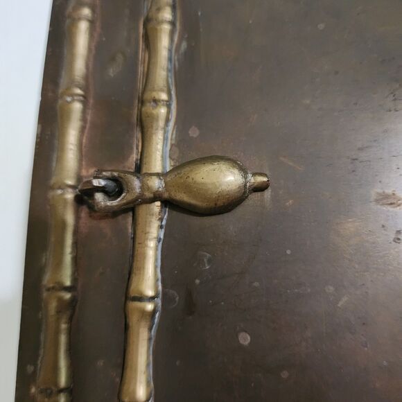 Unmarked Metal Trinket Box with attached Lid 5"x 5" x 5" - Picture 7 of 13